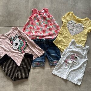 6 Piece Girl's Size 4 Mix & Match Tops & Bottoms  H&M, Wallflower Girl Bundle